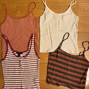 Forever 21 Women's Striped Tanks - Red, White, Black, Orange
